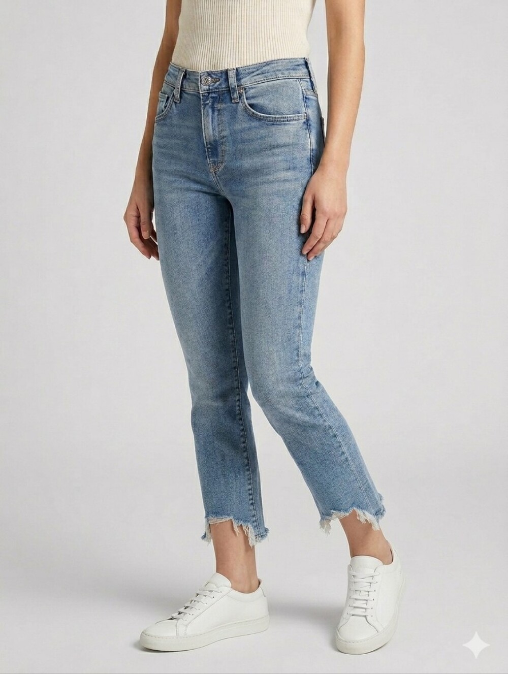 7 For All Mankind High Rise Kick Flare Jeans 26 Light Wash Raw Hem Y2K NWT